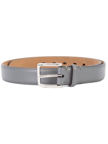 Simeone Napoli Square Buckle Belt, Men's, Size: 105, Grey, Leather