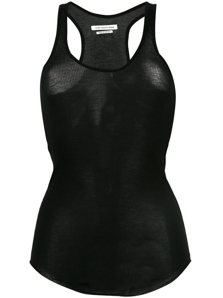 Isabel Marant Étoile Sheer Vest Top, Women's, Size: Small, Black, Modal