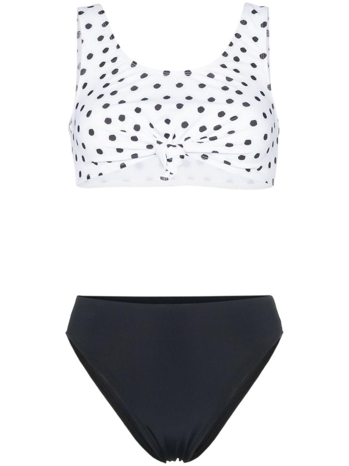 Beth Richards Heather Polka Dot Tie Top Bikini - Black