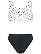 Beth Richards Heather Polka Dot Tie Top Bikini - Black