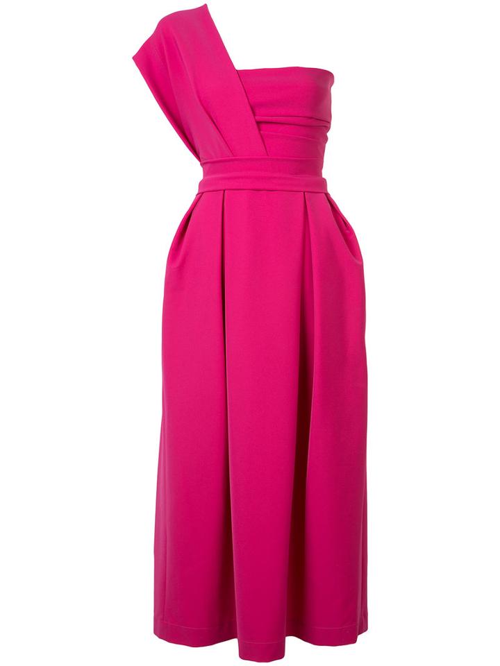 Preen By Thornton Bregazzi One-shoulder Evening Dress, Women's, Size: Xs, Pink/purple, Polyester/spandex/elastane/acetate