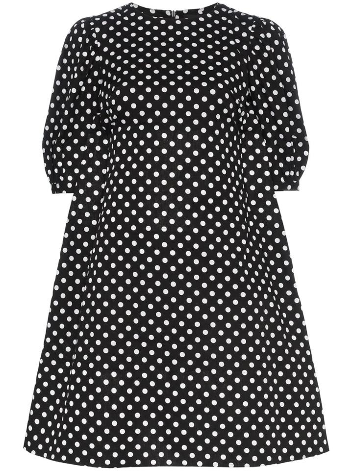 Paskal Paskl Drss Cn Vl Ss Fttd W Pttrn Midi - Black