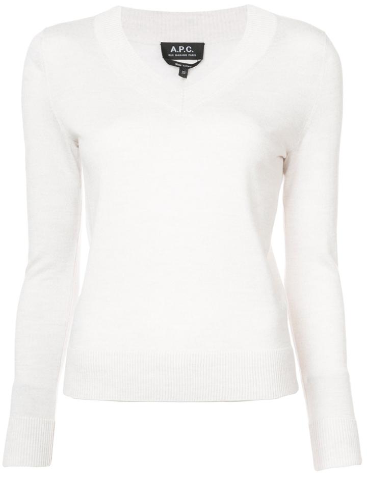 A.p.c. V-neck Pullover - Nude & Neutrals