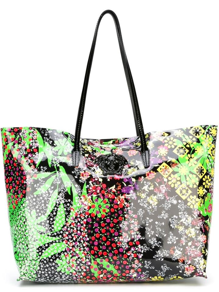 Versace Floral Print Medusa Tote
