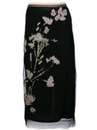 No21 Floral Embroidered Pencil Skirt - Black