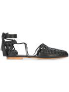 Ulla Johnson Ankle Tie Woven Sandals - Blue