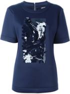 Dkny Sequin Embellished T-shirt, Women's, Size: Xs, Blue, Polyester/spandex/elastane/viscose