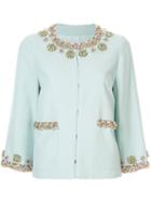 Andrew Gn Rhinestone Jacket - Blue