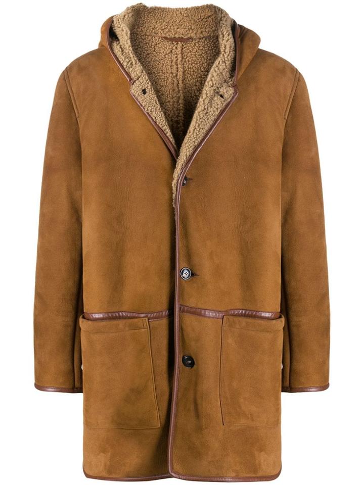 Ymc Beat Generation Hooded Coat - Brown