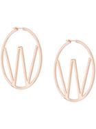 Off-white Rose Gold-tone Hoop Earrings - Pink