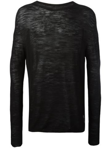 Onebyme Crew Neck Jumper, Men's, Size: 4, Black, Linen/flax/viscose