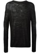Onebyme Crew Neck Jumper, Men's, Size: 4, Black, Linen/flax/viscose