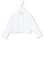 Miss Blumarine - Ruched Cardigan - Kids - Cotton - 9 Mth, White