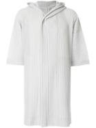 Homme Plissé Issey Miyake Outer Mesh Hooded Coat - White