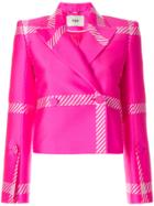 Fendi Macrocheck Motif Blazer - Pink & Purple