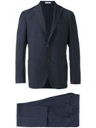Boglioli Single Breasted Suit, Men's, Size: 54, Blue, Virgin Wool/silk/spandex/elastane/cupro