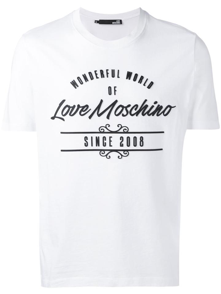 Logo Print T-shirt - Men - Cotton - L, White, Cotton, Love Moschino