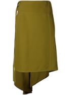 Marni - Asymmetric Wrap Style Skirt - Women - Viscose - 38, Green, Viscose