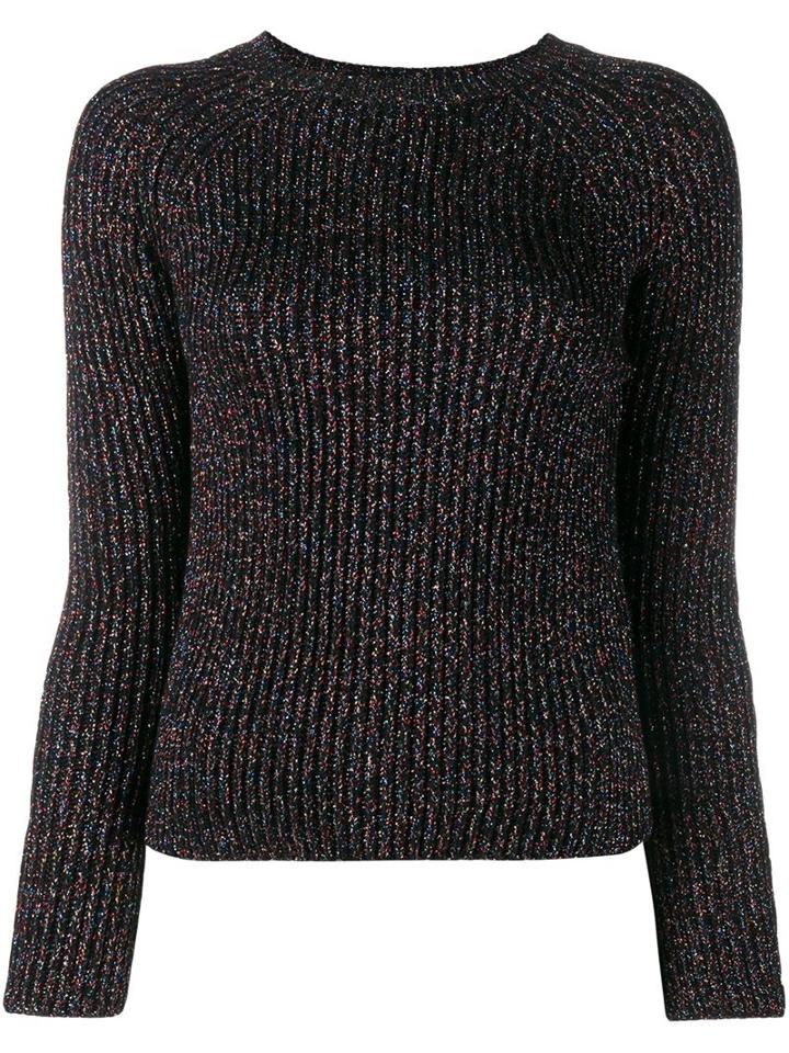 Valentino Crew Neck Jumper, Women's, Size: Medium, Grey, Viscose/wool/metallic Fibre
