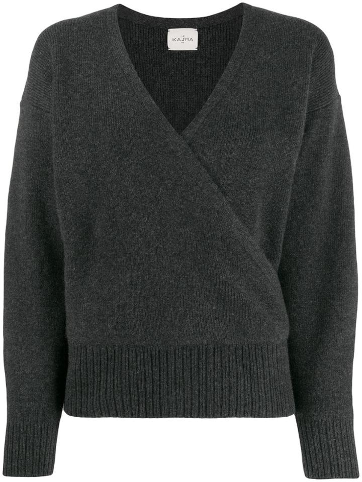 Le Kasha London Cross-over Jumper - Grey