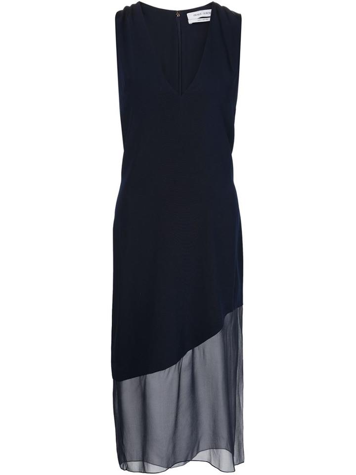 Prabal Gurung Sheer Hem Sleeveless Dress