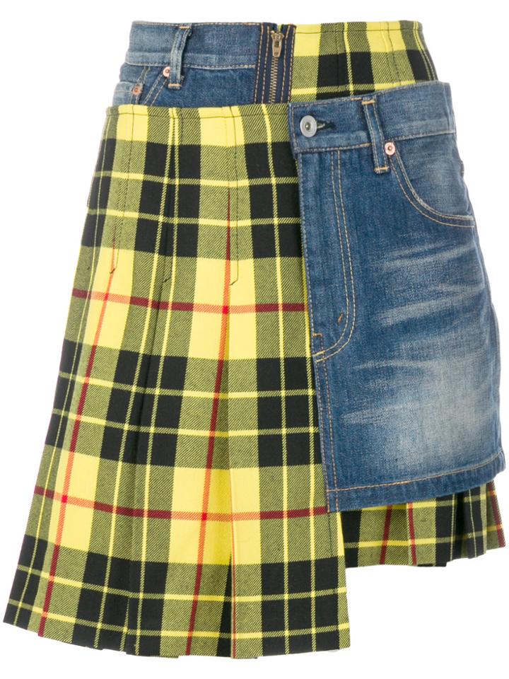 Junya Watanabe Comme Des Garçons Patchwork Skirt - Blue