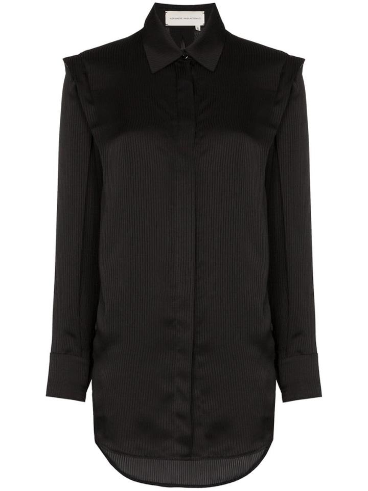 Aleksandre Akhalkatsishvili Button Down Ribbed Detail Shirt - Green