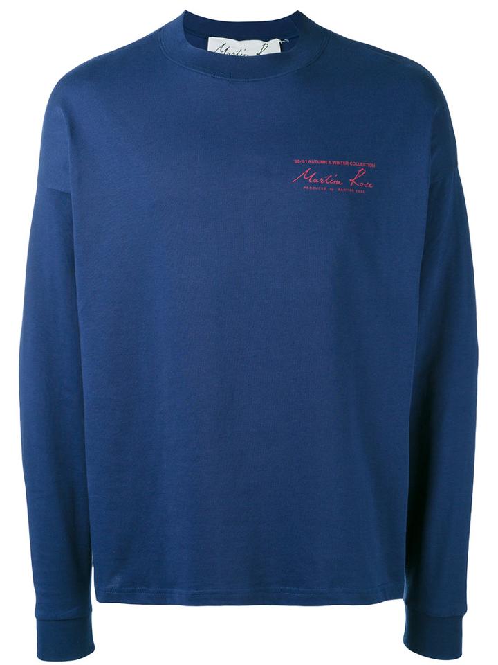 Embroidered Sweatshirt - Men - Cotton - S, Blue, Cotton, Martine Rose