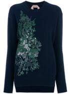 No21 Floral Sequin Embroidered Sweatshirt - Blue