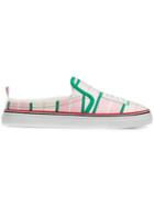 Thom Browne 4-bar Pink Sneaker Slide - White