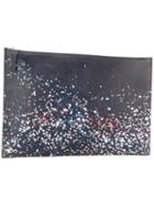 Maison Margiela Paint Splatter Effect Clutch, Men's, Blue, Calf Leather