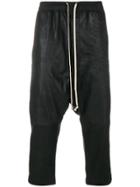 Rick Owens Textured Drop-crotch Trousers - Black