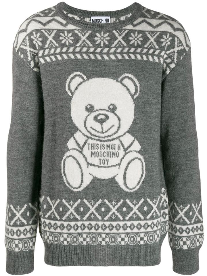 Moschino Teddy Knitted Sweatshirt - Grey