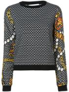Moschino Jewelry Print Panelled Sweater - Black