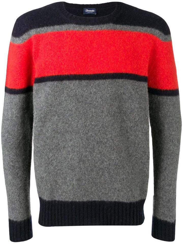 Drumohr Colour-block Jumper - Grey