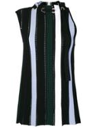 Proenza Schouler Striped Asymmetric Top - Black