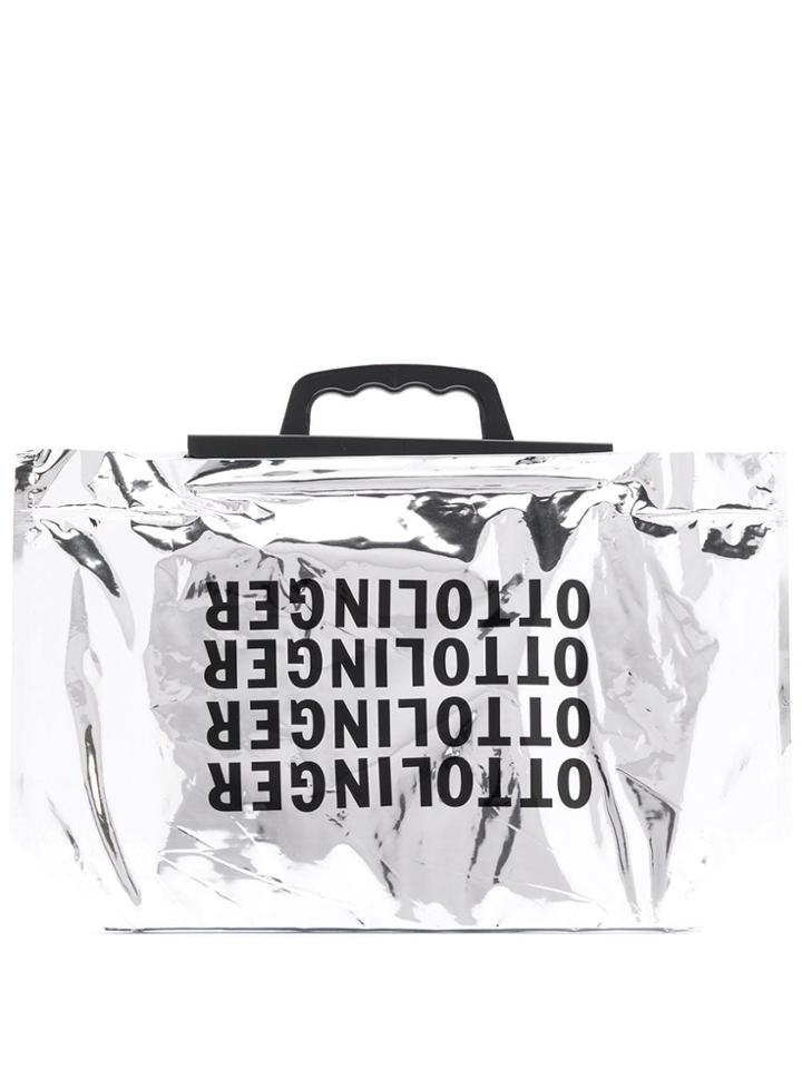 Ottolinger Logo Print Tote Bag - Silver