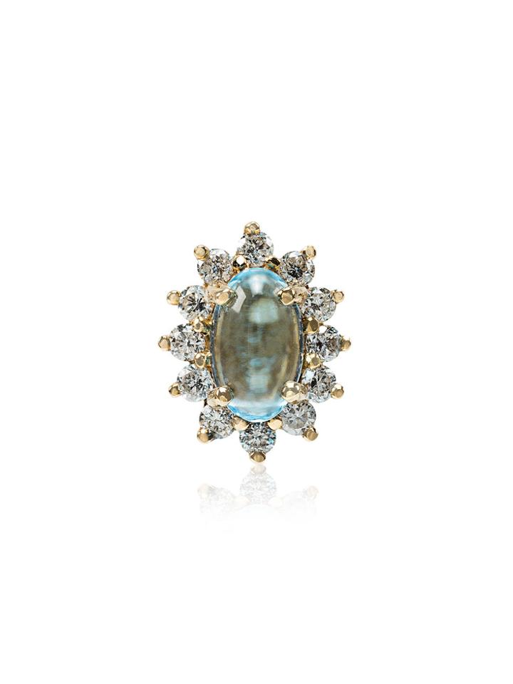 Rosa De La Cruz 18k Yellow Gold Diamond Topaz Stud Earring - Metallic