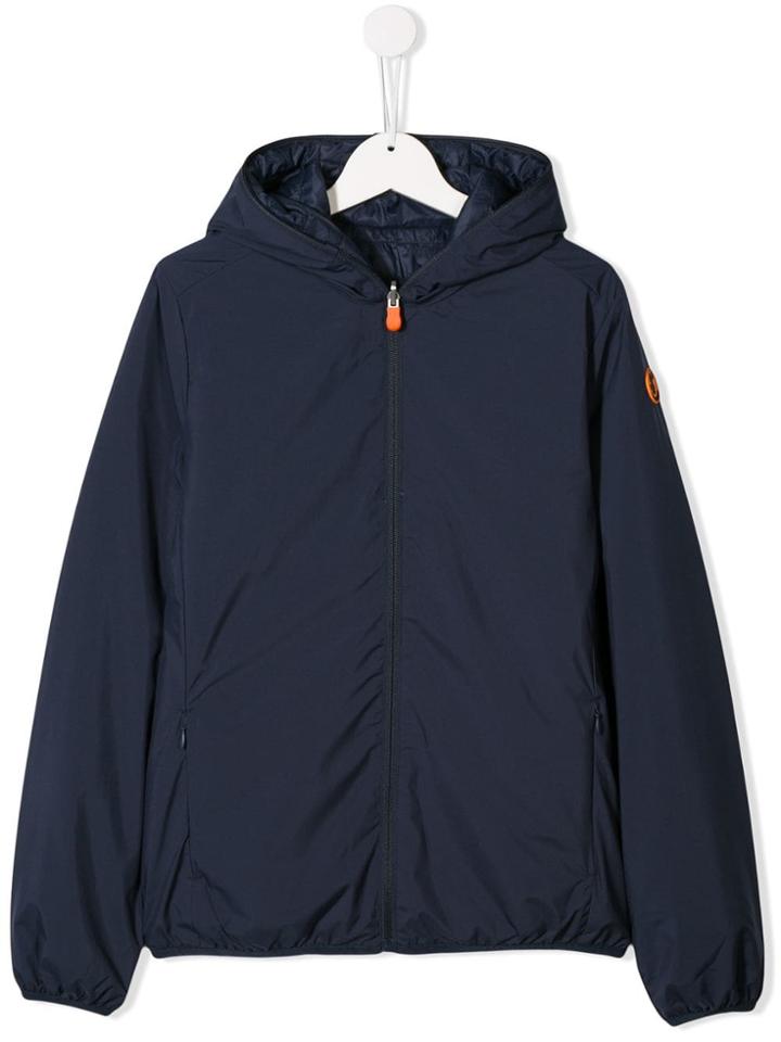 Save The Duck Kids Teen Hooded Reversible Padded Coat - Blue