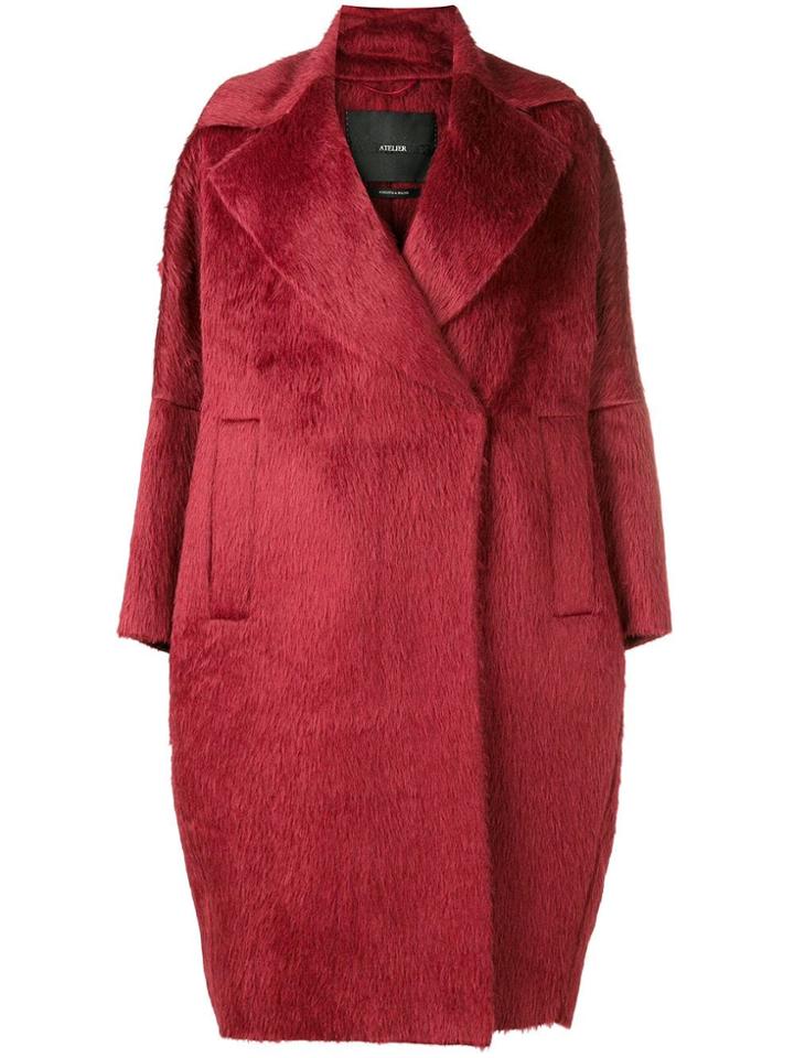 Max Mara Alpaca Wool Coat - Red