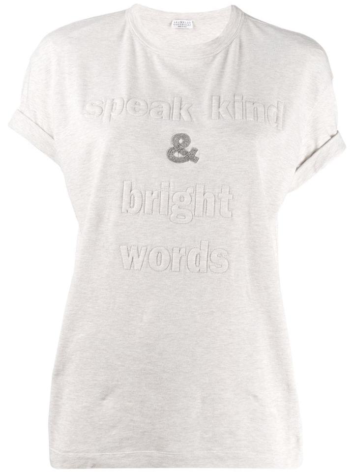 Brunello Cucinelli Speak Kind T-shirt - Neutrals