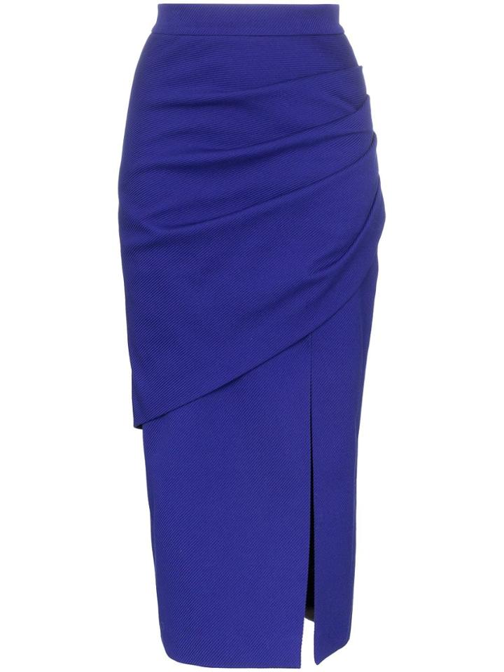 Aleksandre Akhalkatsishvili Ruched Draped Pencil Skirt - Blue