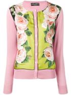 Dolce & Gabbana Rose Printed Panel Cardigan - Pink