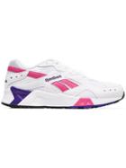 Reebok White Aztrek Faux Leather Low Top Sneakers