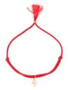 Luis Morais Ankh Cross Tassel Bracelet, Adult Unisex, Red