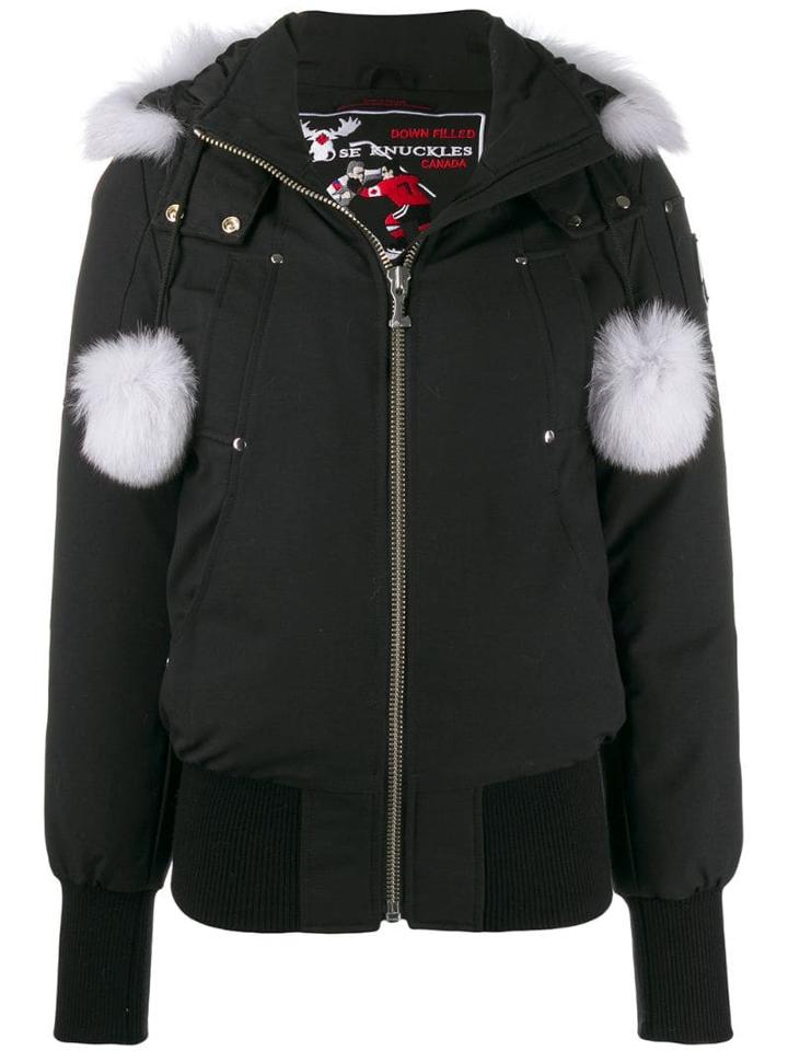 Moose Knuckles Pom Pom Parka Coat - Black