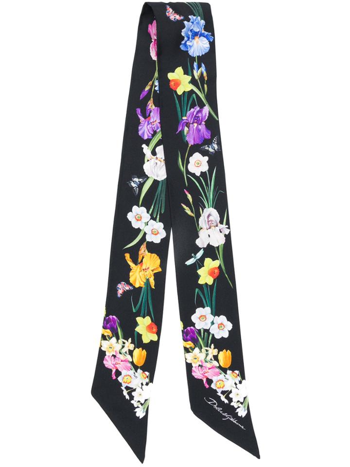 Dolce & Gabbana Floral Print Foulard - Black