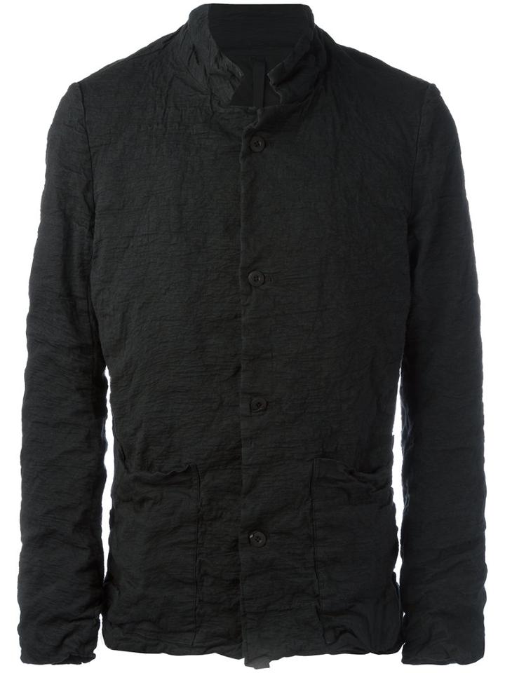 Poème Bohémien High Neck Lightweight Jacket, Men's, Size: 48, Black, Cotton/linen/flax/spandex/elastane