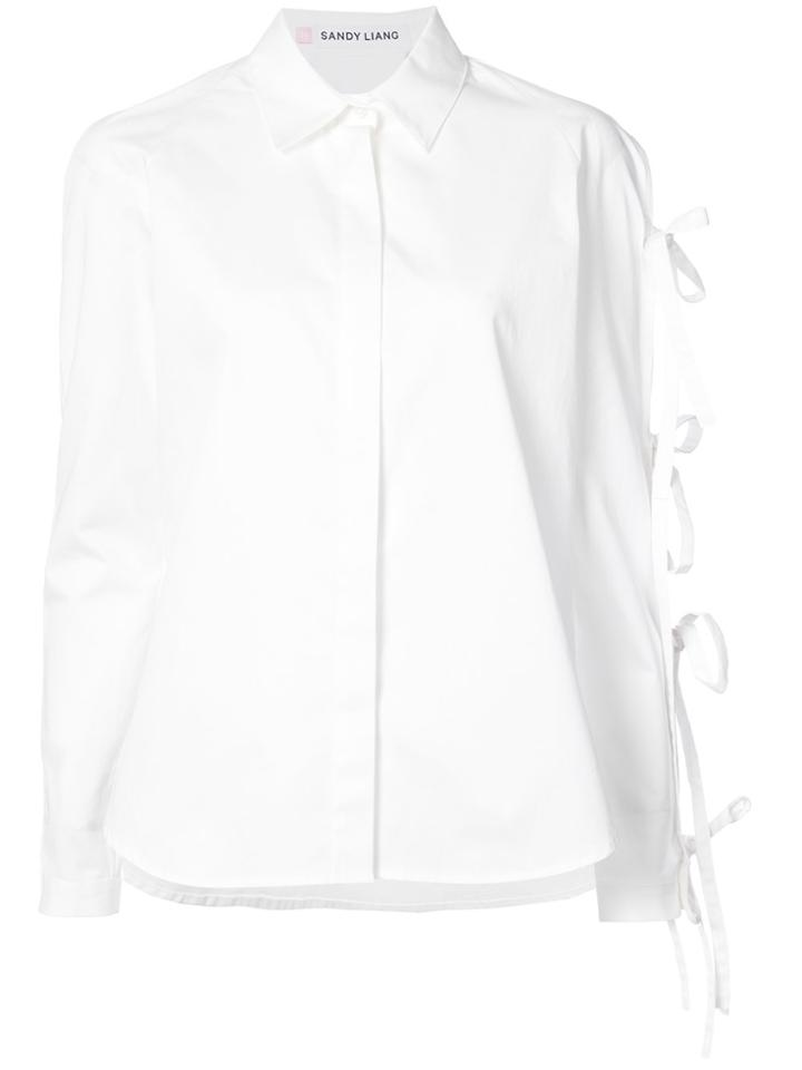 Sandy Liang Lace Up Detail Shirt - White