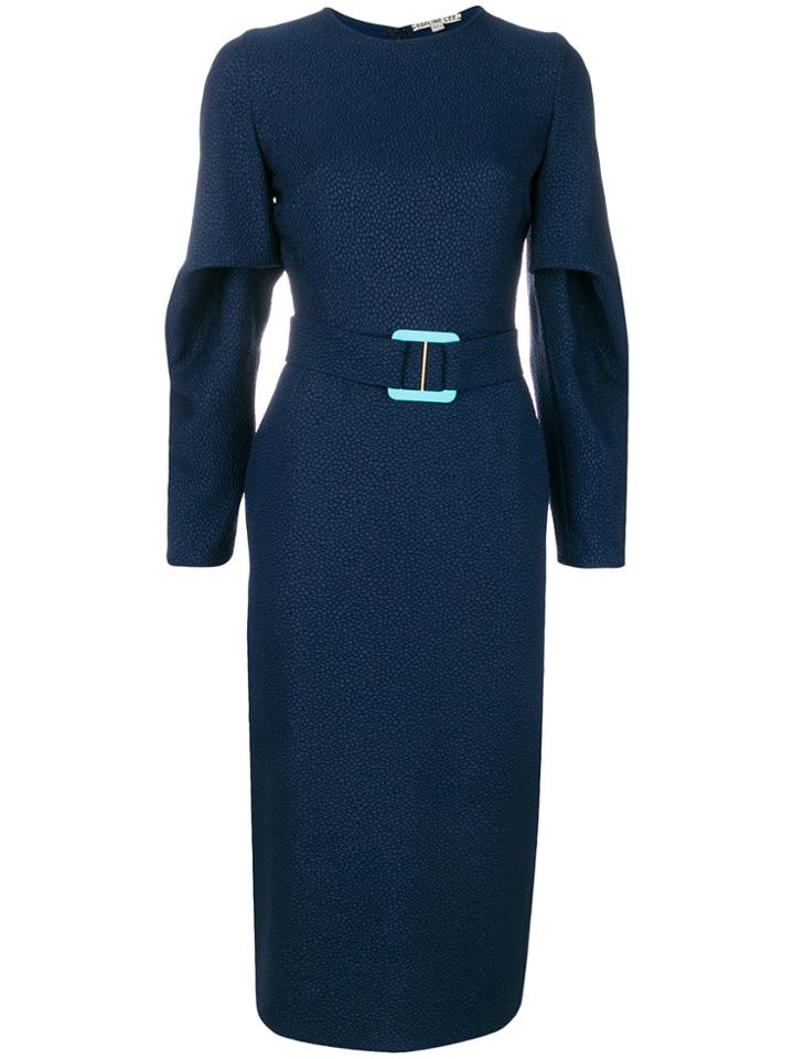 Edeline Lee Belted Midi Dress - Blue